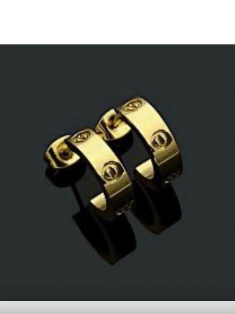 Gold small Hoop Earrings - Cartier style Stainless steel